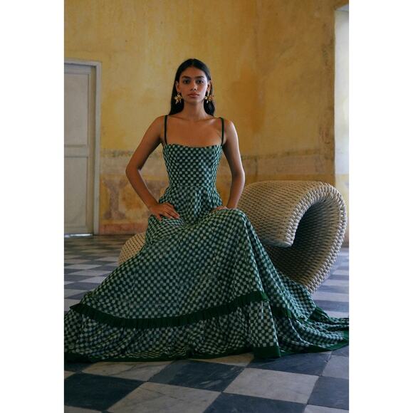 De Castro Green Checkmate Dress size S - Picture 3 of 7